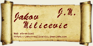 Jakov Milićević vizit kartica